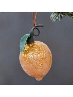 Anthropologie Terrain Glass Lemon Ornament NEW Holiday Christmas Farmhouse